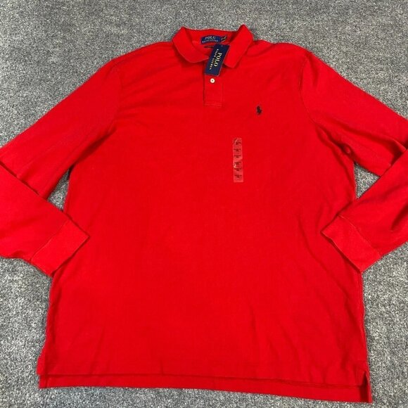 Polo Ralph Lauren Shirt 2XL Red Embroidered Long sleeve New